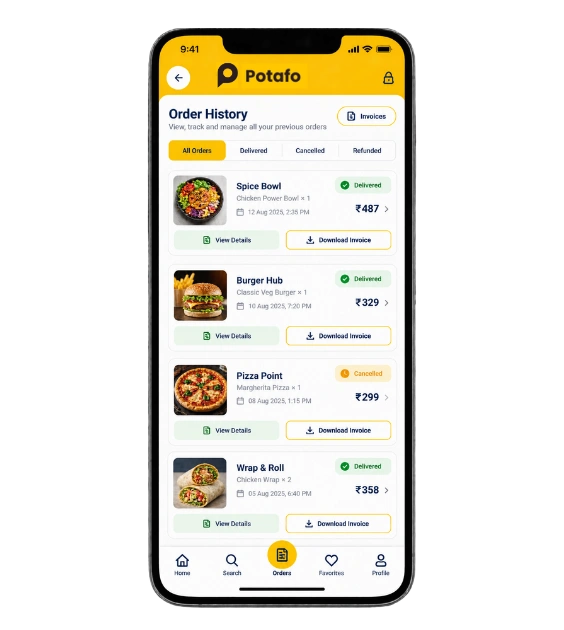 Order History & Invoices