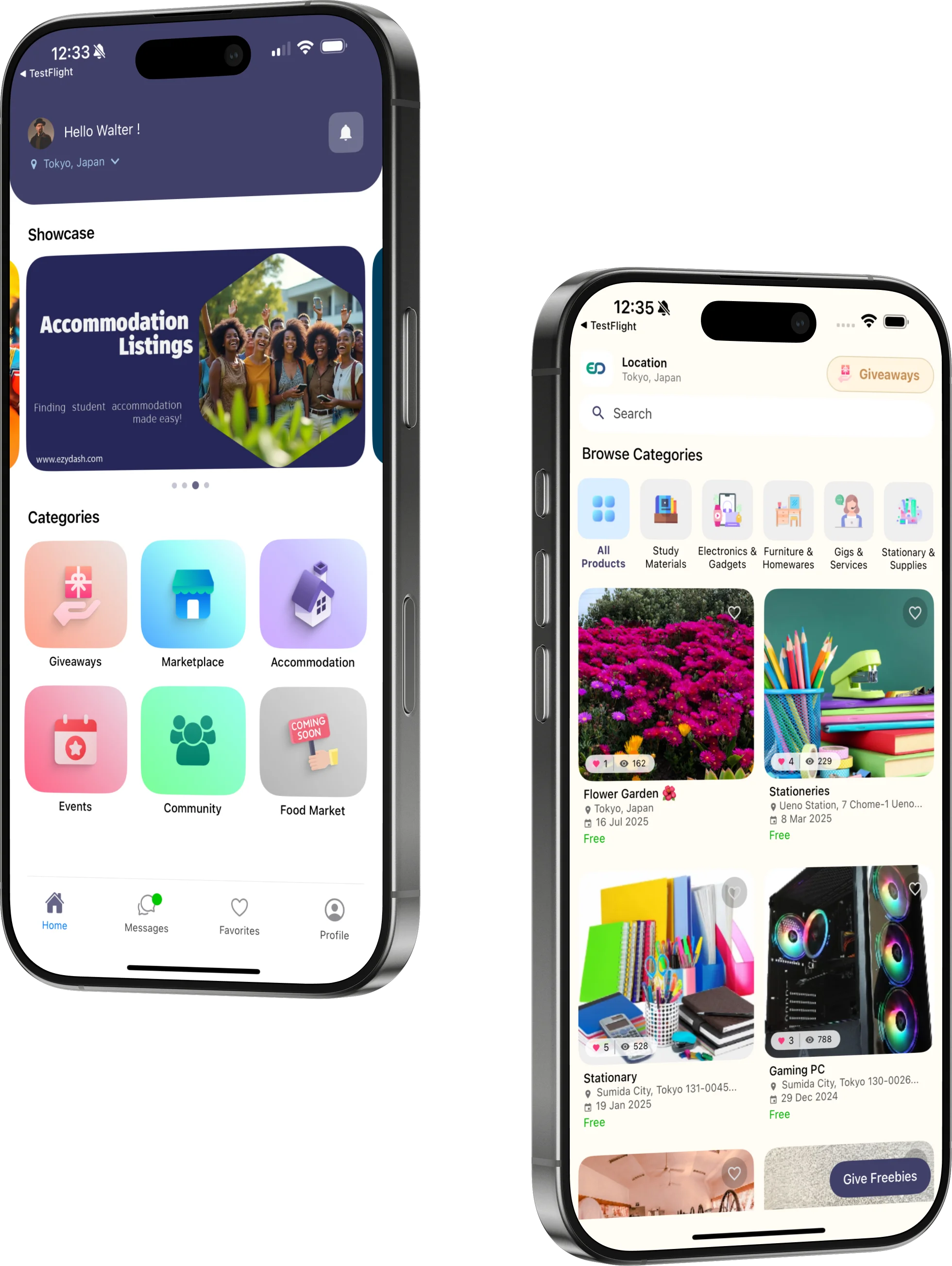 EzyDash: Marketplace App