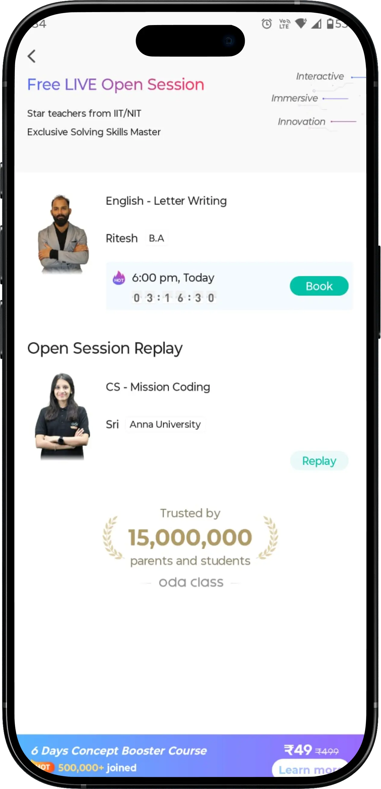 Free Live Open Session