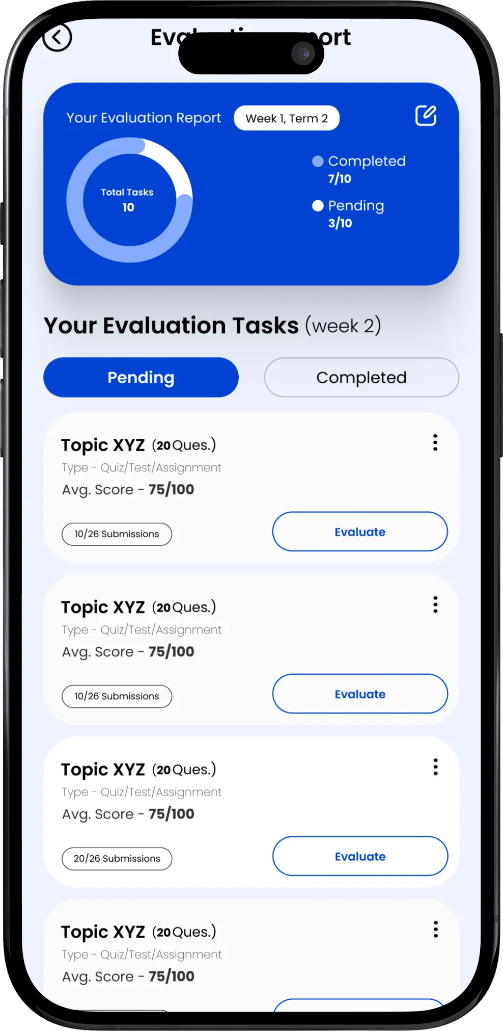 Task Evaluation Dashboard
