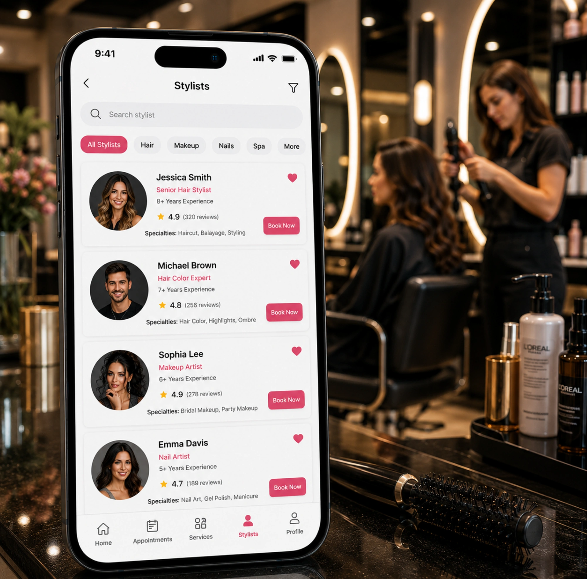 Stylist Profiles & Ratings